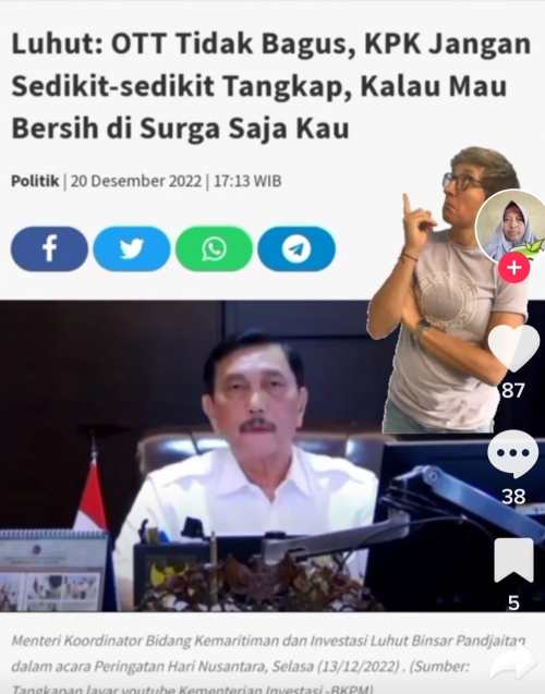 Video Viral Luhut Binsar Pandjaitan Sebut OTT KPK Tidak Bagus, Video Viral Luhut Binsar Pandjaitan Sebut OTT KPK Tidak Bagus, Kalau Mau Bersih di Surga Aja Kau